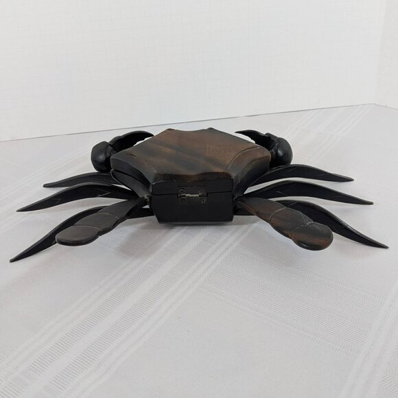 Large hand-carved wooden crab trinket holder from Philippines - 14 inch - Picture 8 of 10